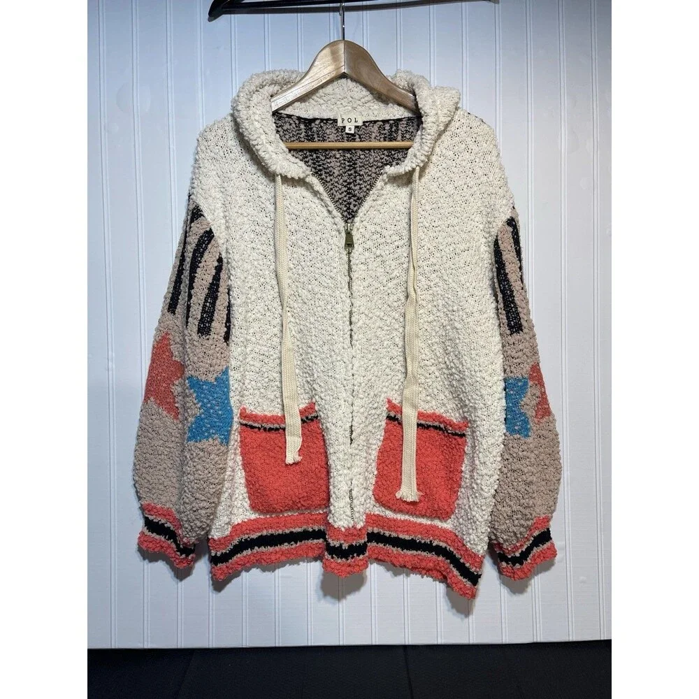 Beautiful Very Oversized size small POL Hooded sweater women Boho Stylish Color - Picture 1 of 7